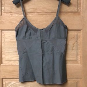 Reiss Gray Top in cotton with silk & mesh insets.